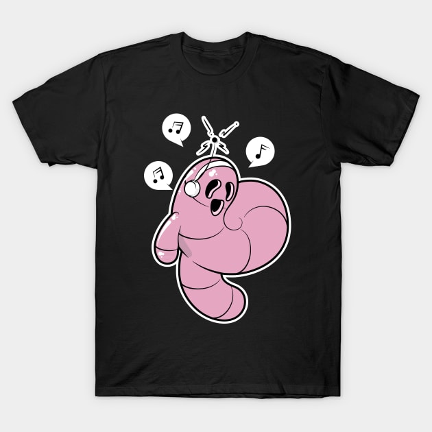 Worms Of Music T-Shirt by miguelangelus